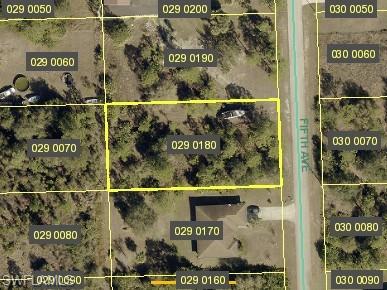 Aerial map of property and surrounding area