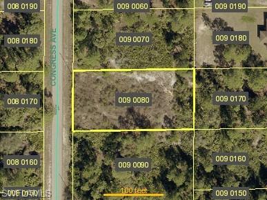Aerial map of property and surrounding area