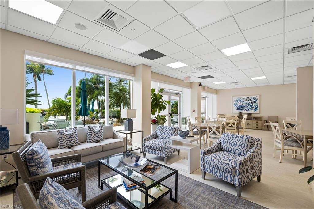 Common area featuring a paneled ceiling