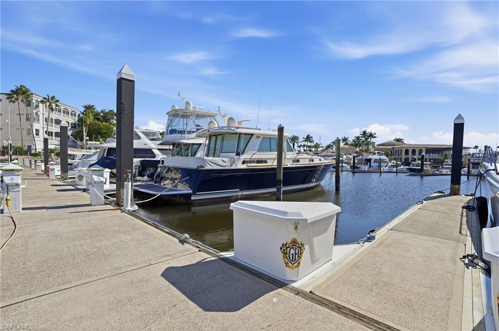Dock with a water view