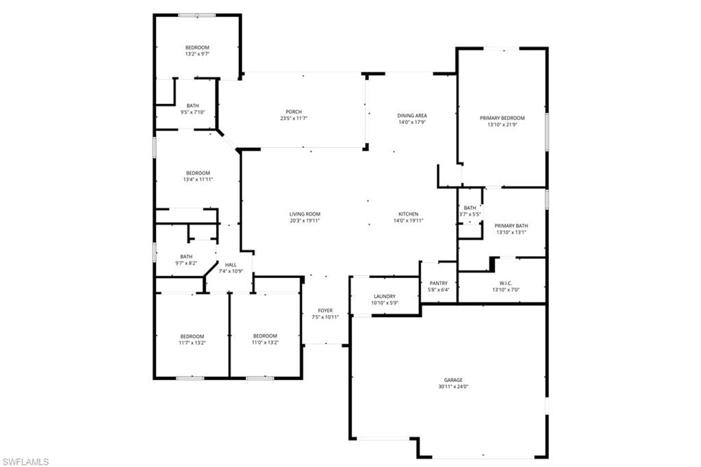 View of floor plan with room dimensions.