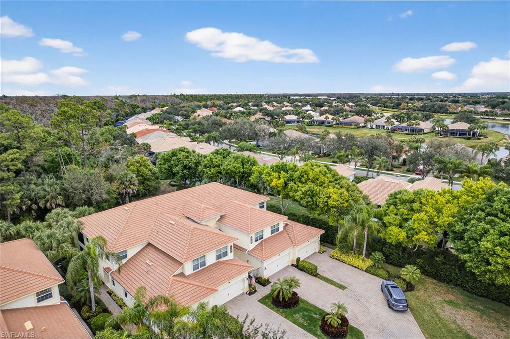 Aerial perspective of suburban area