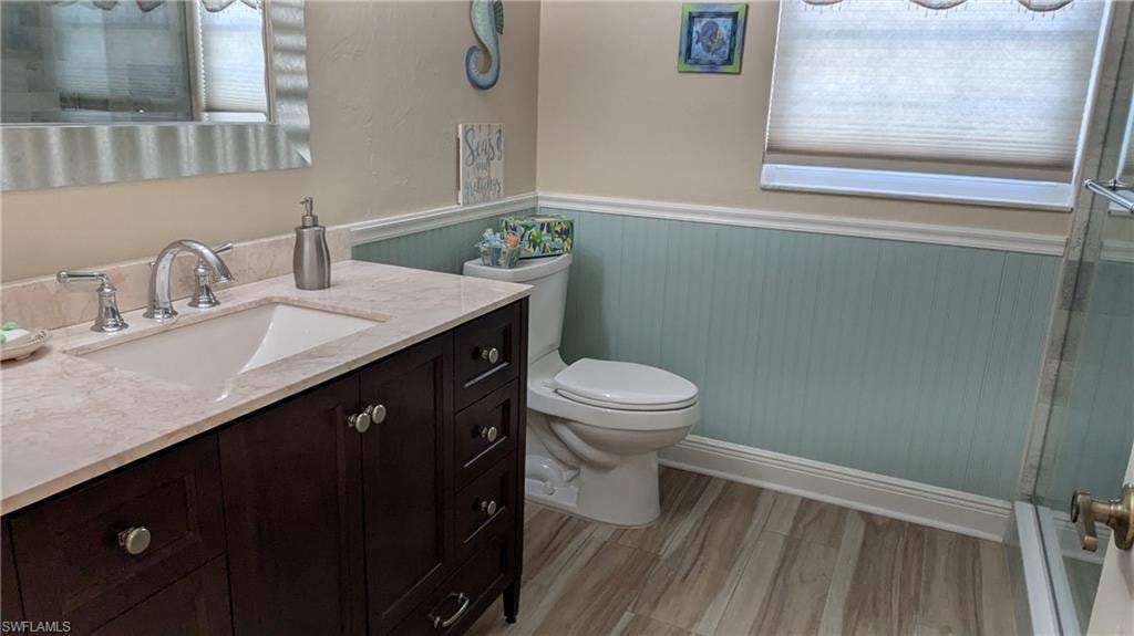 The tastefully updated Guest Bathroom is shared by Guest Bedrooms 1 & 2