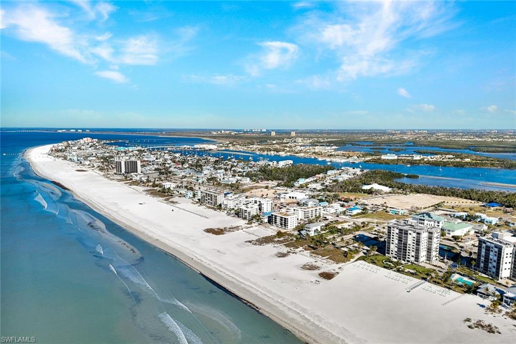 View of urban area with extended coastline
