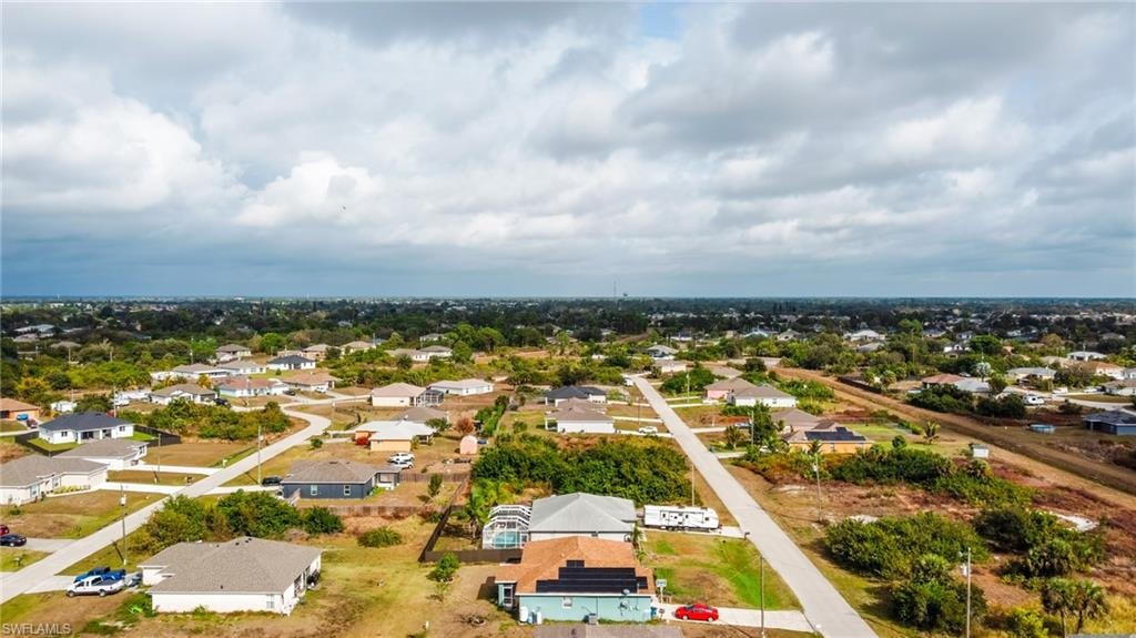 Aerial view of residential area