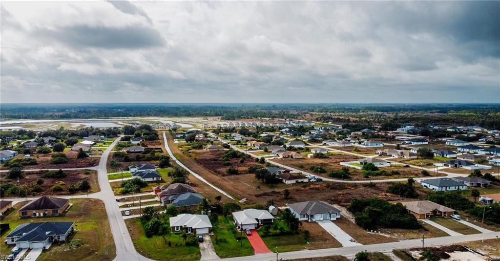 Aerial perspective of suburban area