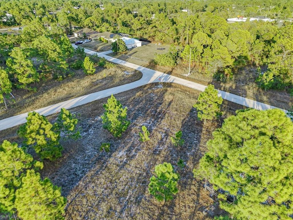 Aerial view of property's location featuring a forest
