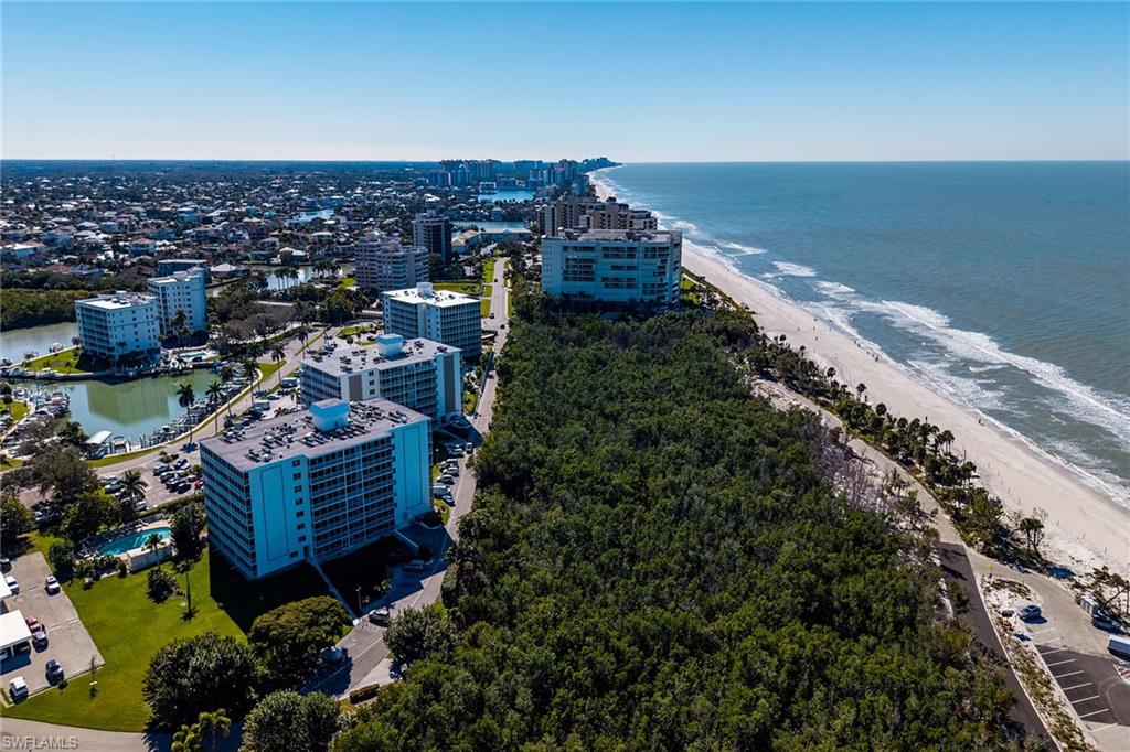 Aerial view of extended coastline