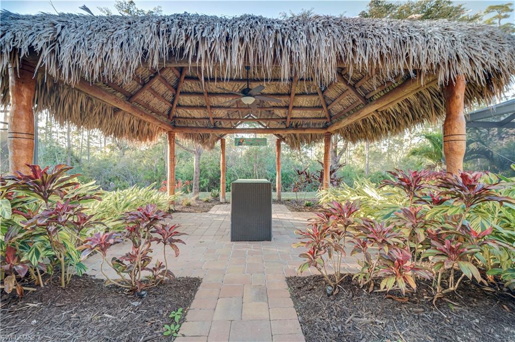 View of patio / terrace featuring a gazebo and ceiling fan