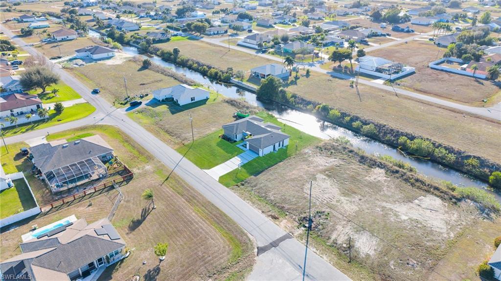Aerial perspective of suburban area