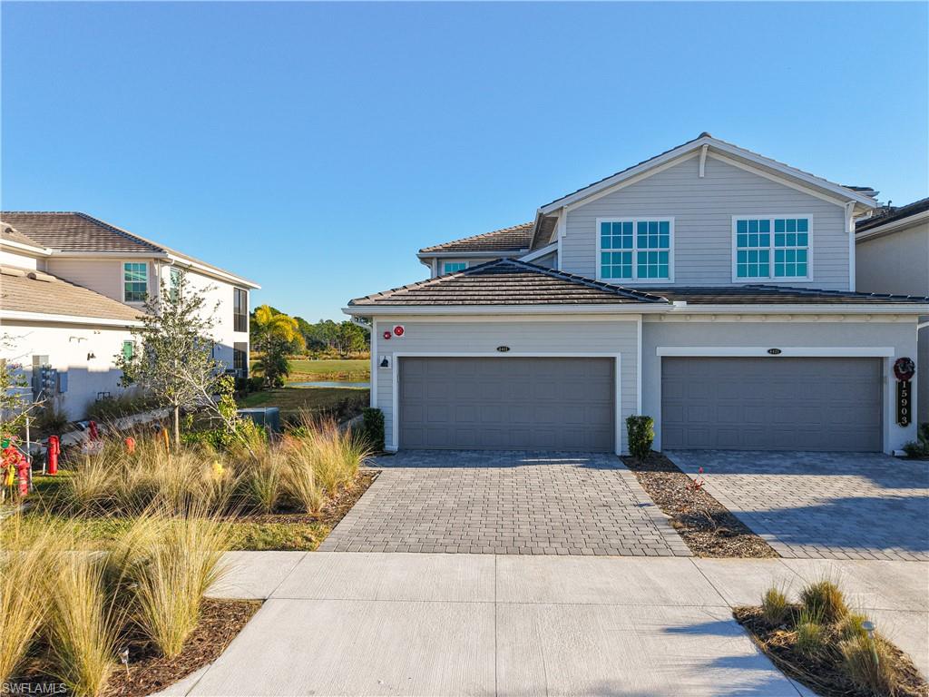 Front of property featuring a garage