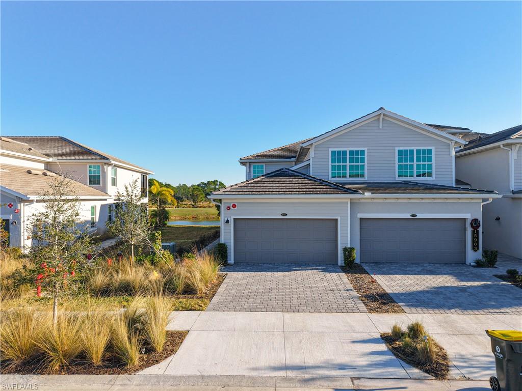 Front of property with a garage