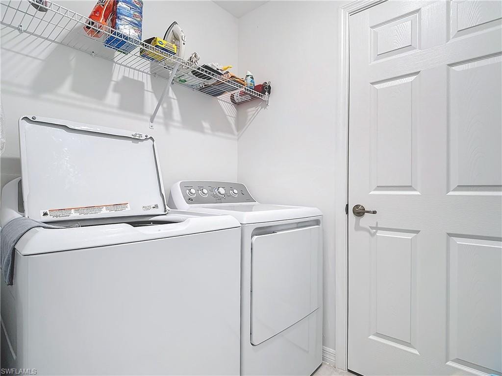 Laundry room featuring independent washer and dryer