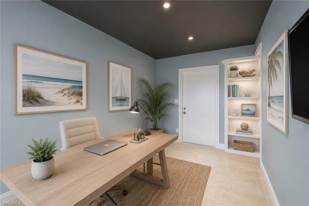 Virtually staged photo of hidden/bonus room behind wall