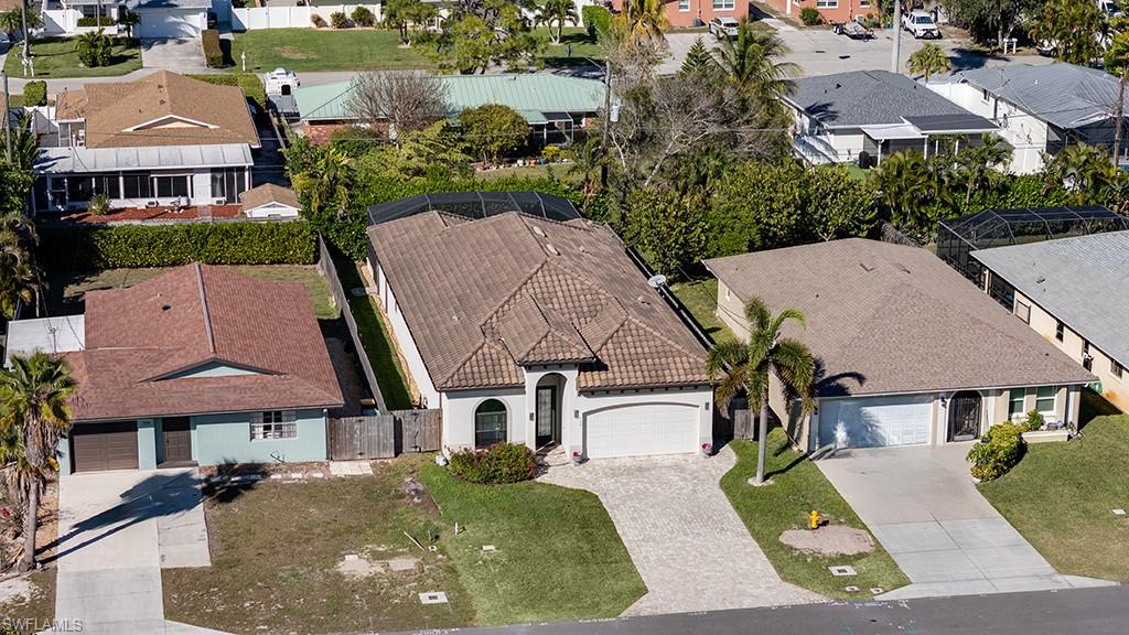 Aerial perspective of suburban area