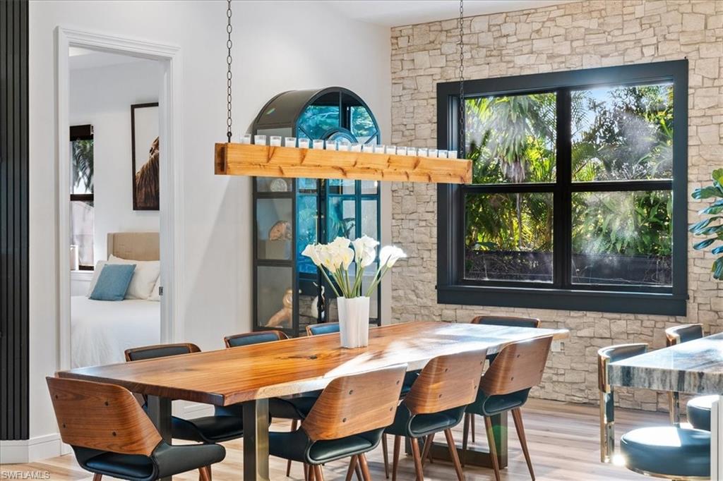 Dining area featuring wood finished floors