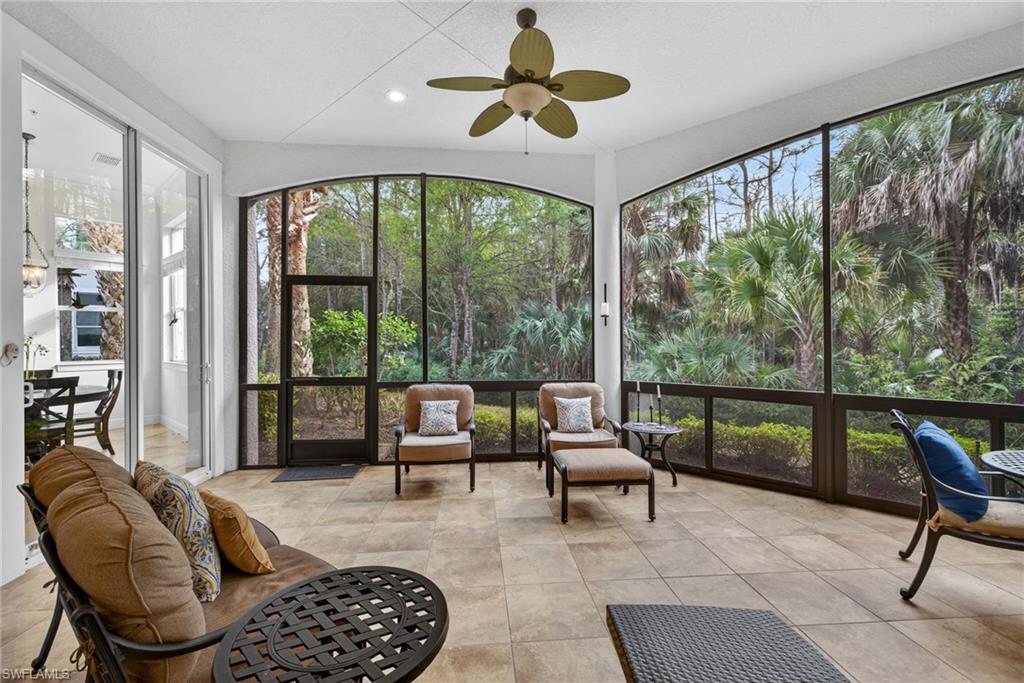 Sunroom with recessed lighting