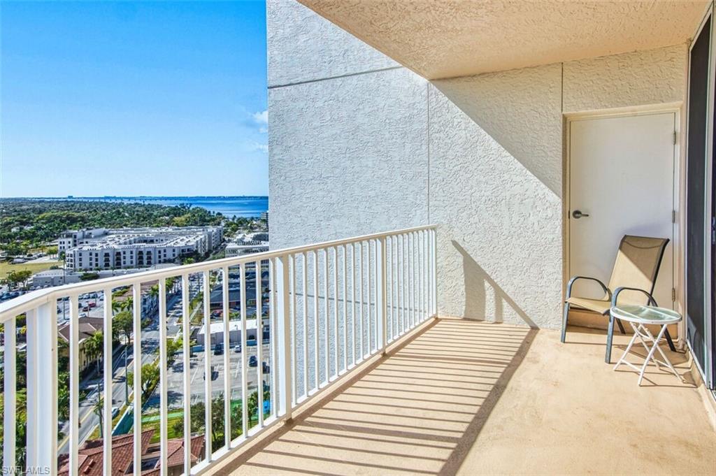 Balcony with a water view