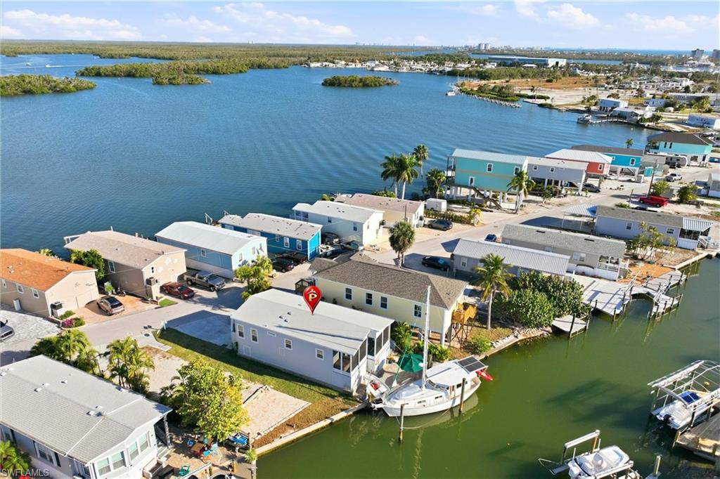 Bird's eye view of a large body of water