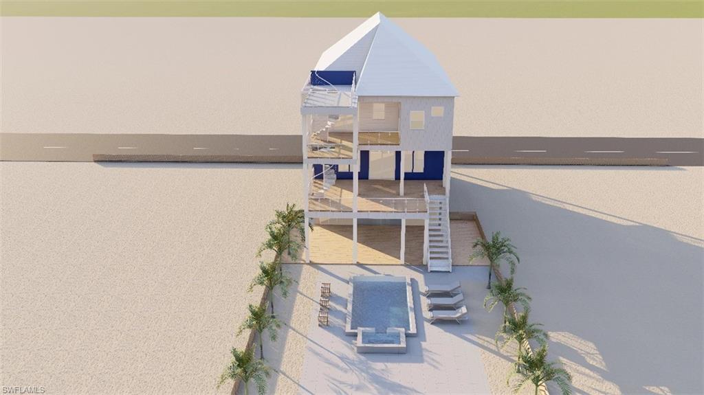 Aerial 3D rendering  view of home - virtually enhanced