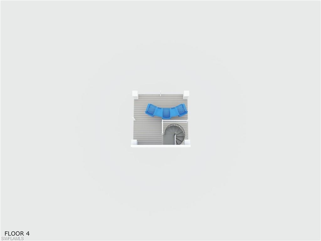 Level 4 of home- roof top deck and top of spiral staircase - virtually enhanced