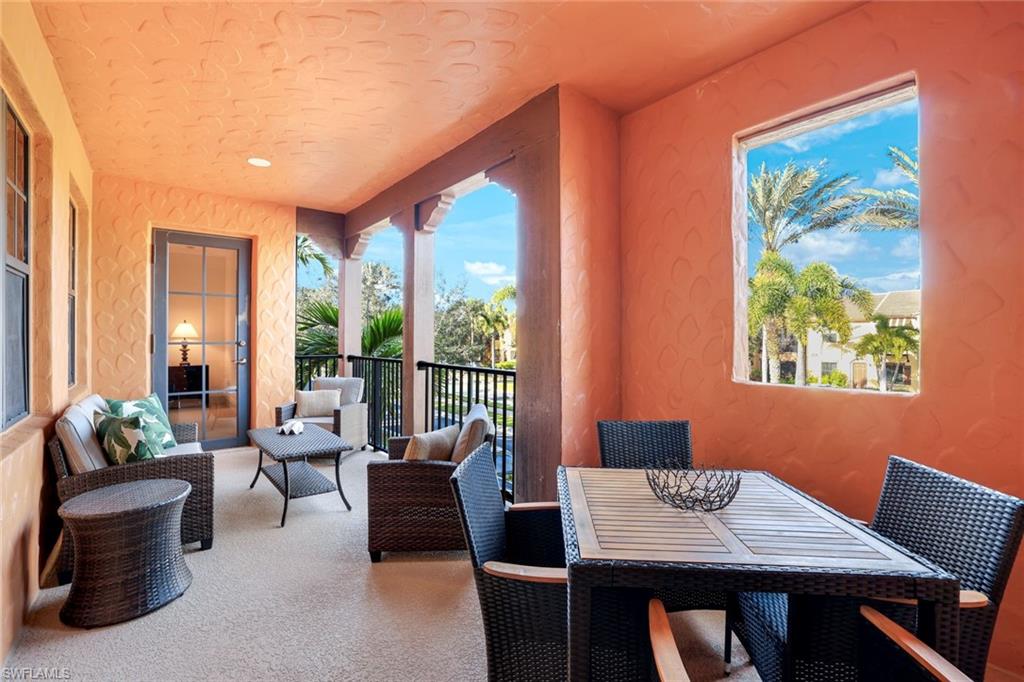 Balcony featuring an outdoor living / dining area