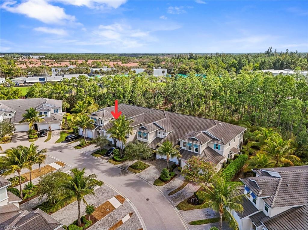 Aerial perspective of suburban area