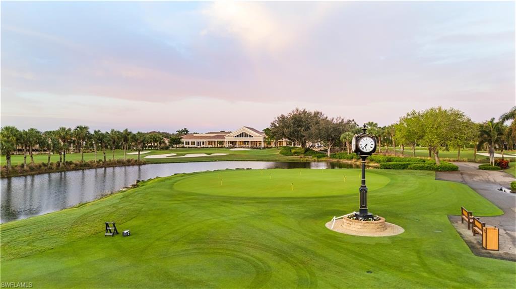 View of community featuring a water view and golf course view