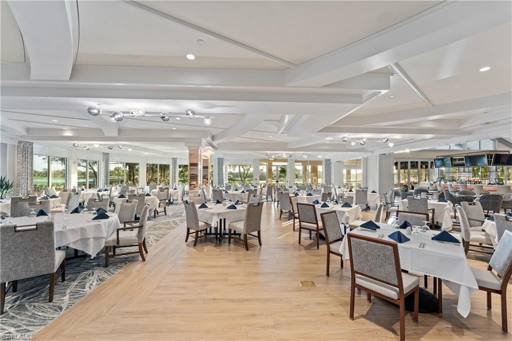 Dining area with light wood-type flooring, recessed lighting, and healthy amount of natural light