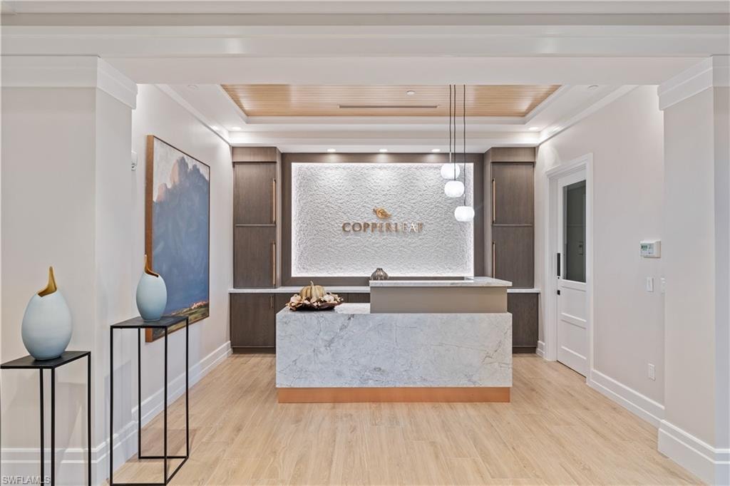 Welcome area with ornamental molding