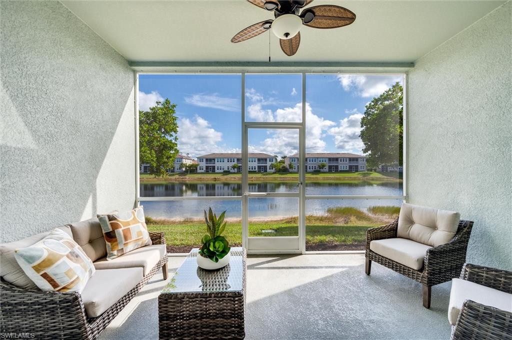 Lanai with lake view
