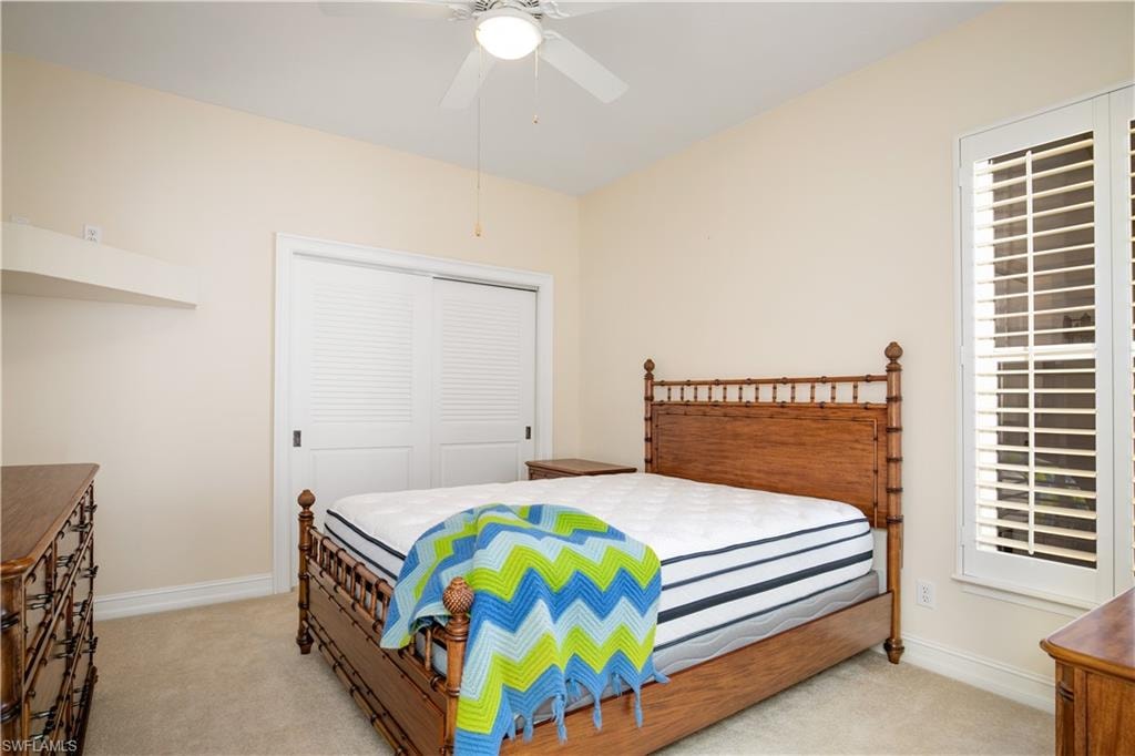 Third Bedroom with Plantation Shutters, Full Wall Closet and Corner Planter Shelf