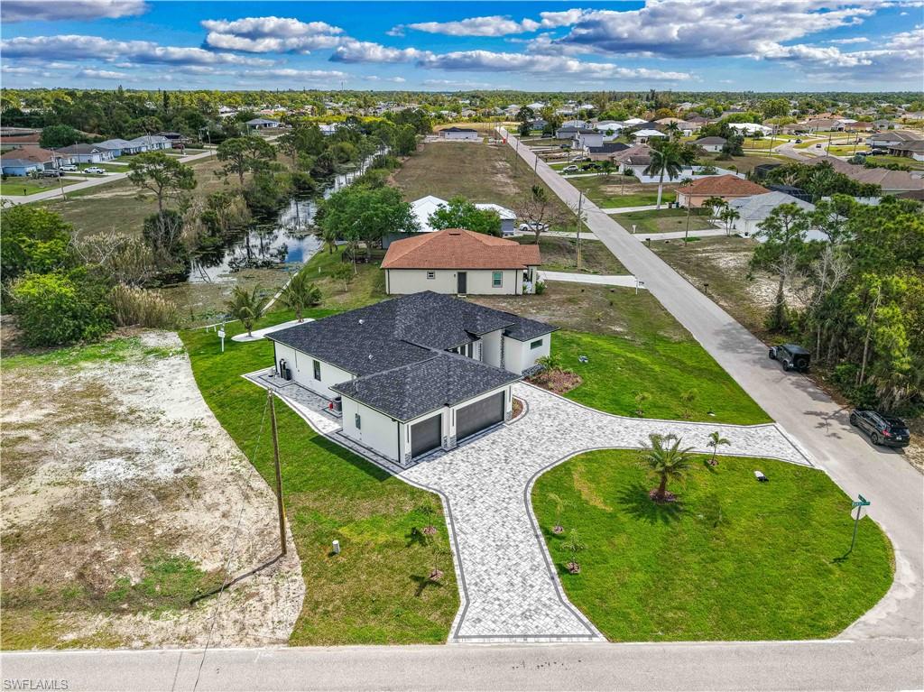 Aerial view of residential area