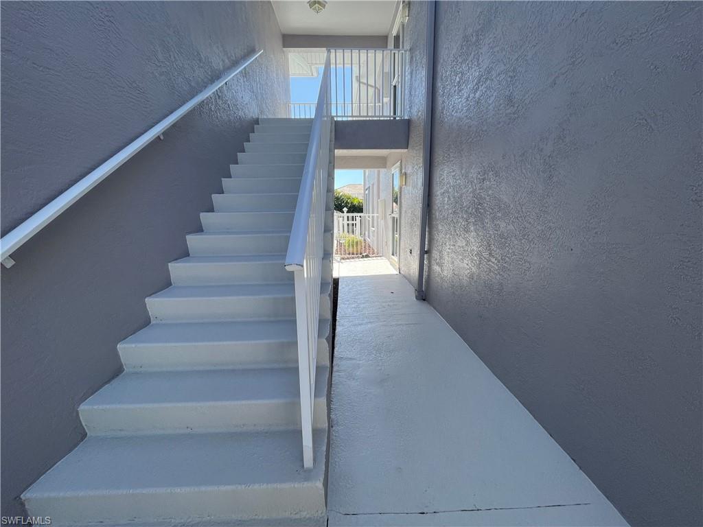 View of stairway to the only unit upstairs.