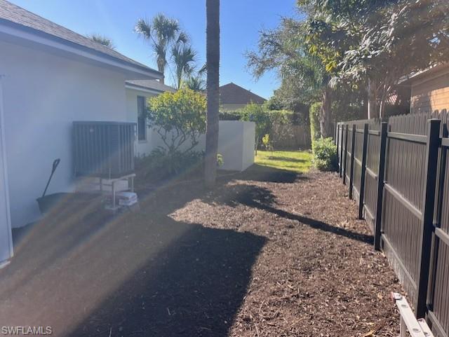 View of fenced yard