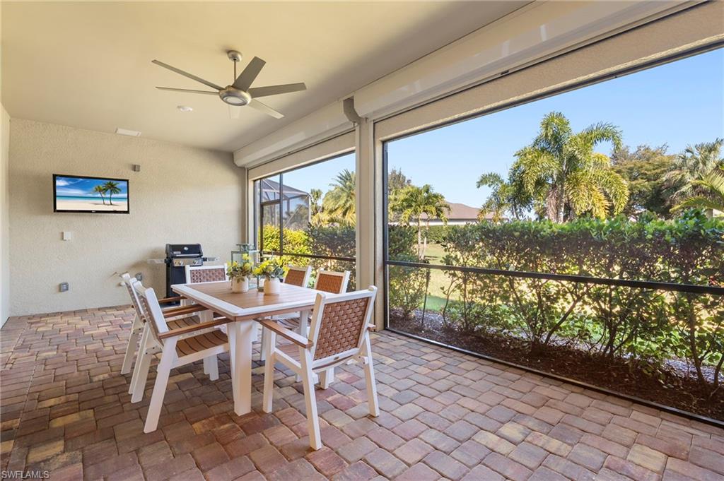 Private Patio Area overlooking park like setting with additional landscaping.
