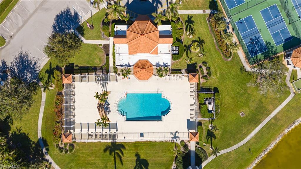 Aerial view of community pool area
