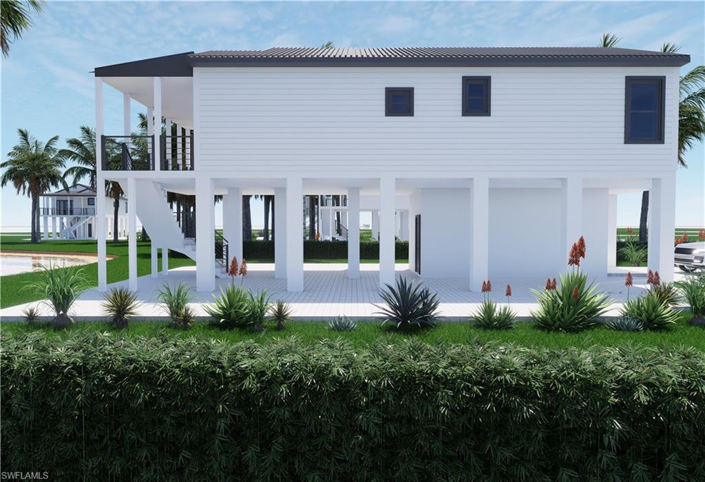 Virtual Rendering - Rear view of house with a balcony