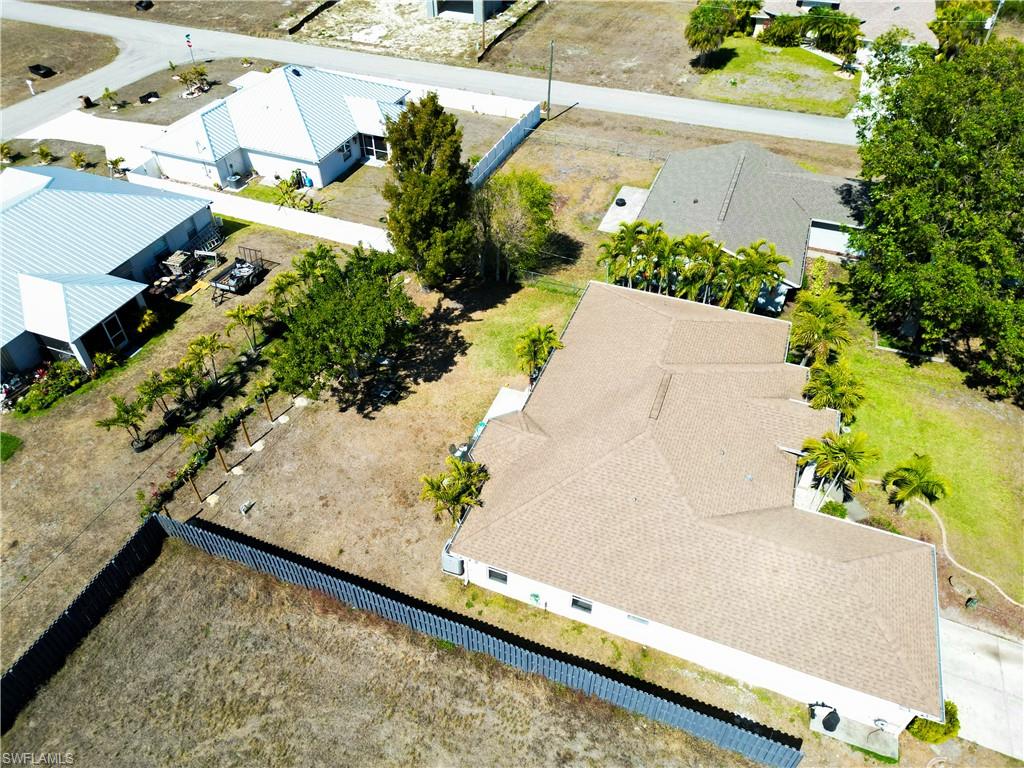 Aerial perspective of suburban area