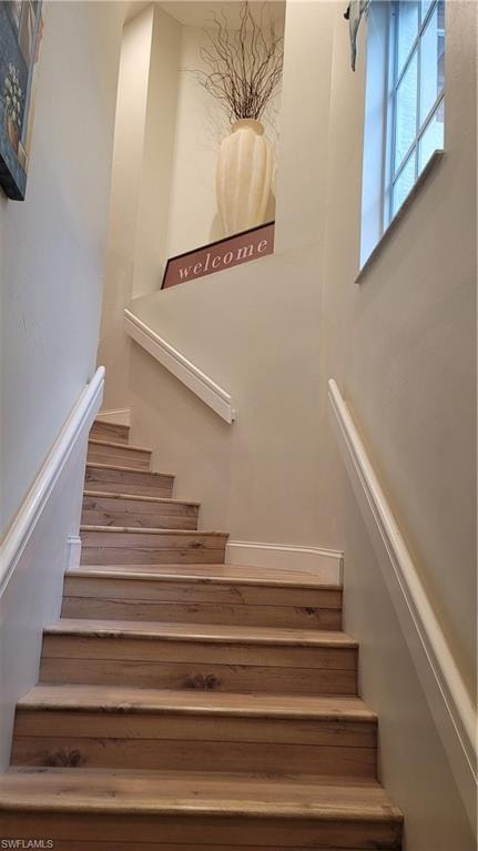 Stairway with a high ceiling
