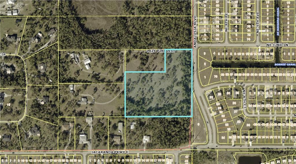Aerial view of property's location featuring property boundaries highlighted