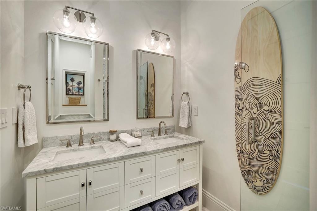 Bathroom with double vanity