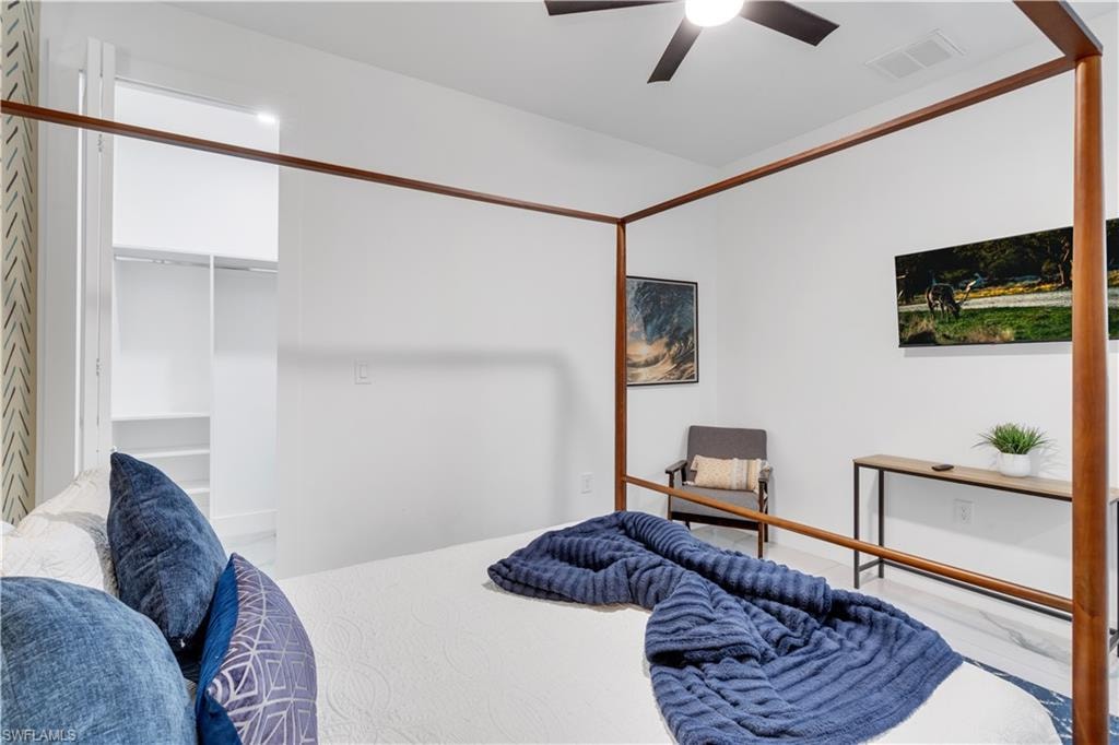 Bedroom with ceiling fan