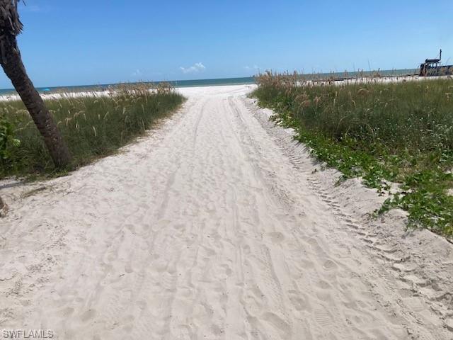 view of water and beach upon beach access