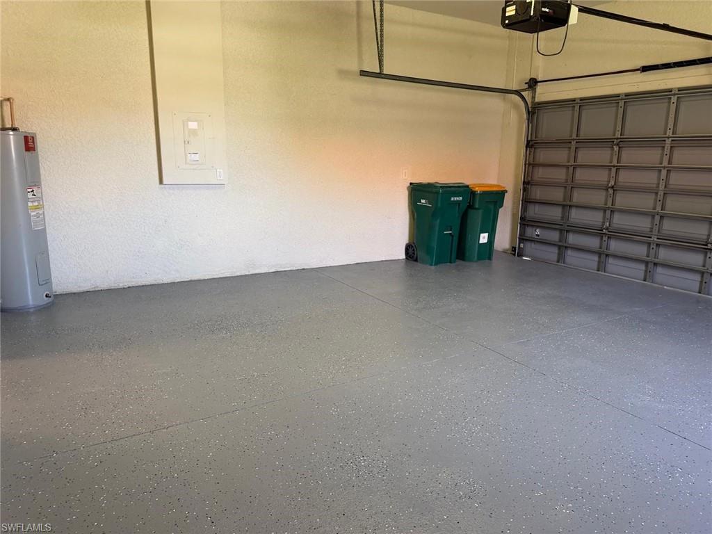 Garage has new epoxy painted floor