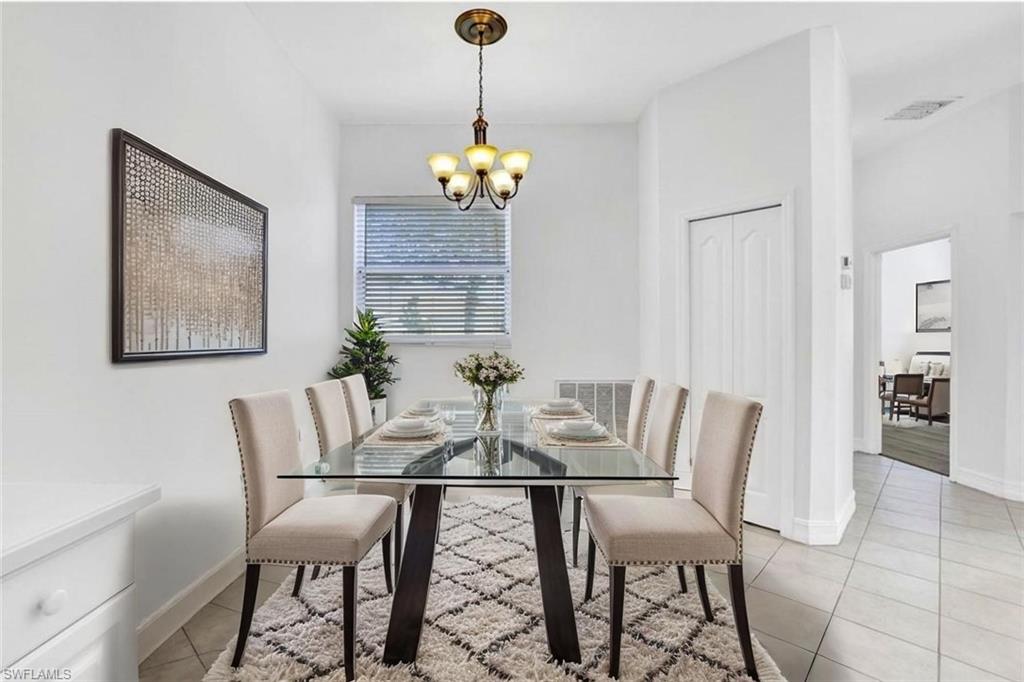 Staged dining room