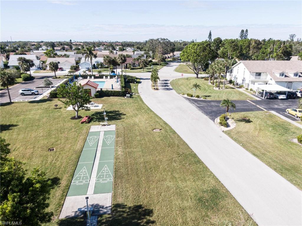 Birds eye view of Shuffleboard and Second Pool
