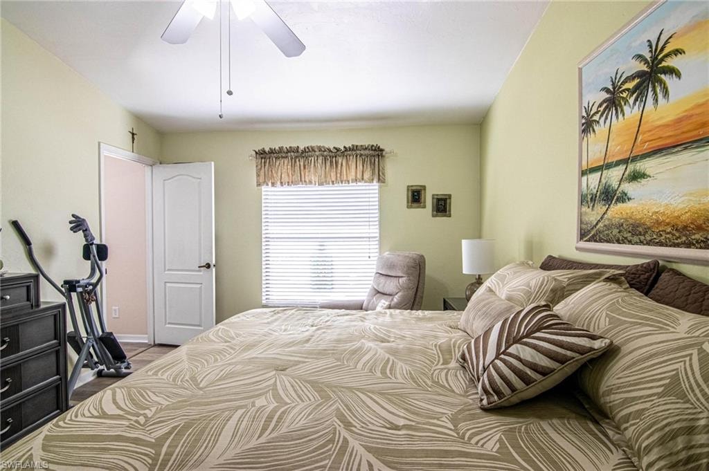 Bedroom featuring ceiling fan