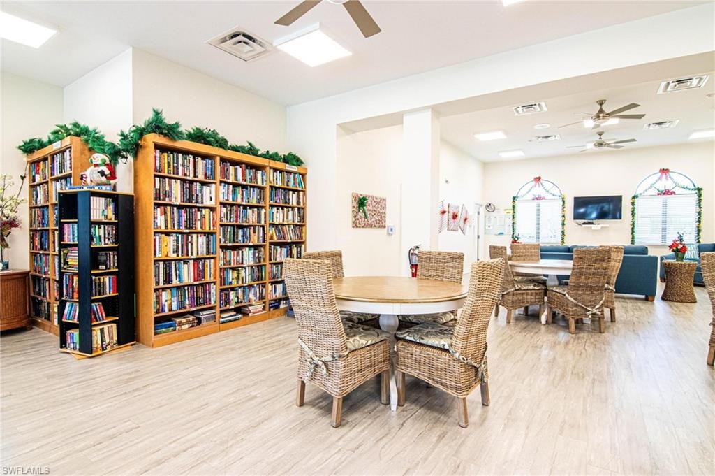 Dining area featuring light wood-type flooring
