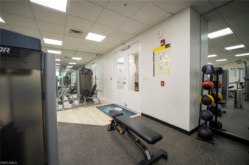 Gym with a drop ceiling